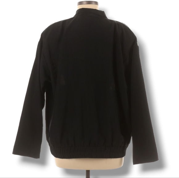 Vintage Matches Blazer Jacket Size 8 Black Oversized Elastic Waist Shoulder Pads - Picture 2 of 9